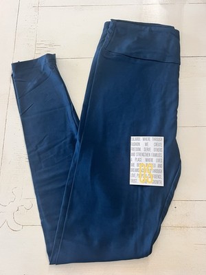 LuLaRoe OS Regular Size Women's Blue Solid Ankle Leggings