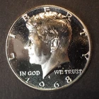 1968    S    PROOF  KENNEDY  SILVER  HALF DOLLAR **FREE SHIPPING**C1307