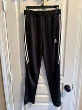 Adidas Climacool L Youth Black Track Joggers Pants Ankle Zip Drawstring  L K  
