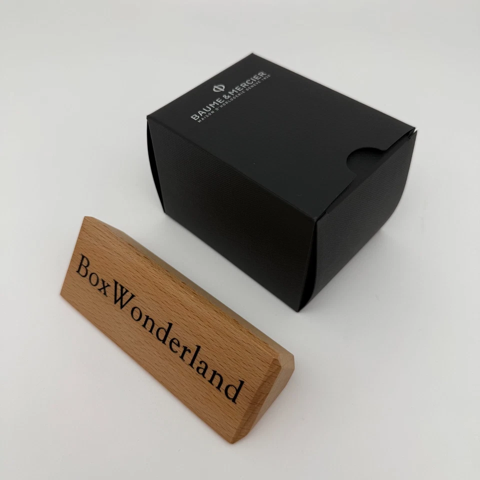 Caja de reloj de viaje Baume & Mercier genuina de cuero negro nunca usada con caja de salida Foto 2 de 4