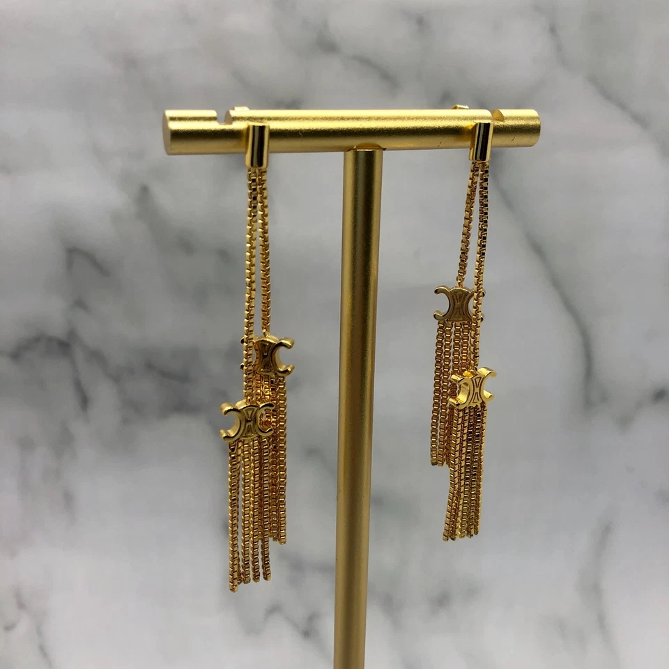 Auténticos pendientes con borla con monograma CELINE - usados / LB4995 Foto 4 de 4