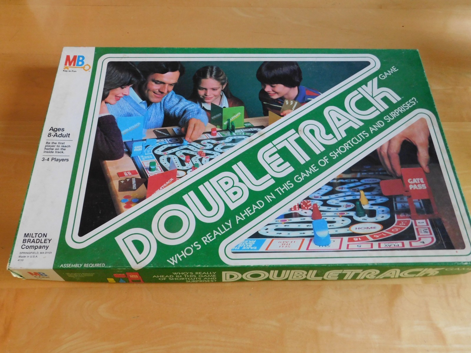 Doubletrack board game box showing the shortcuts and surprises gameplay