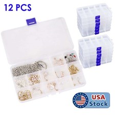 12PCS Jewelry Box Storage Craft Container Earrings Organizer -Removable Divider