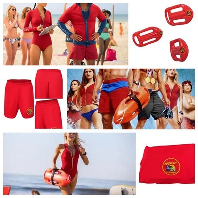 Baywatch C.J. Parker Cosplay Red  beach Swimming Shorts Pants+Float Board sets