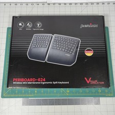 Perixx PERIBOARD-624B Wireless Ergonomic Split Keyboard Black US English New