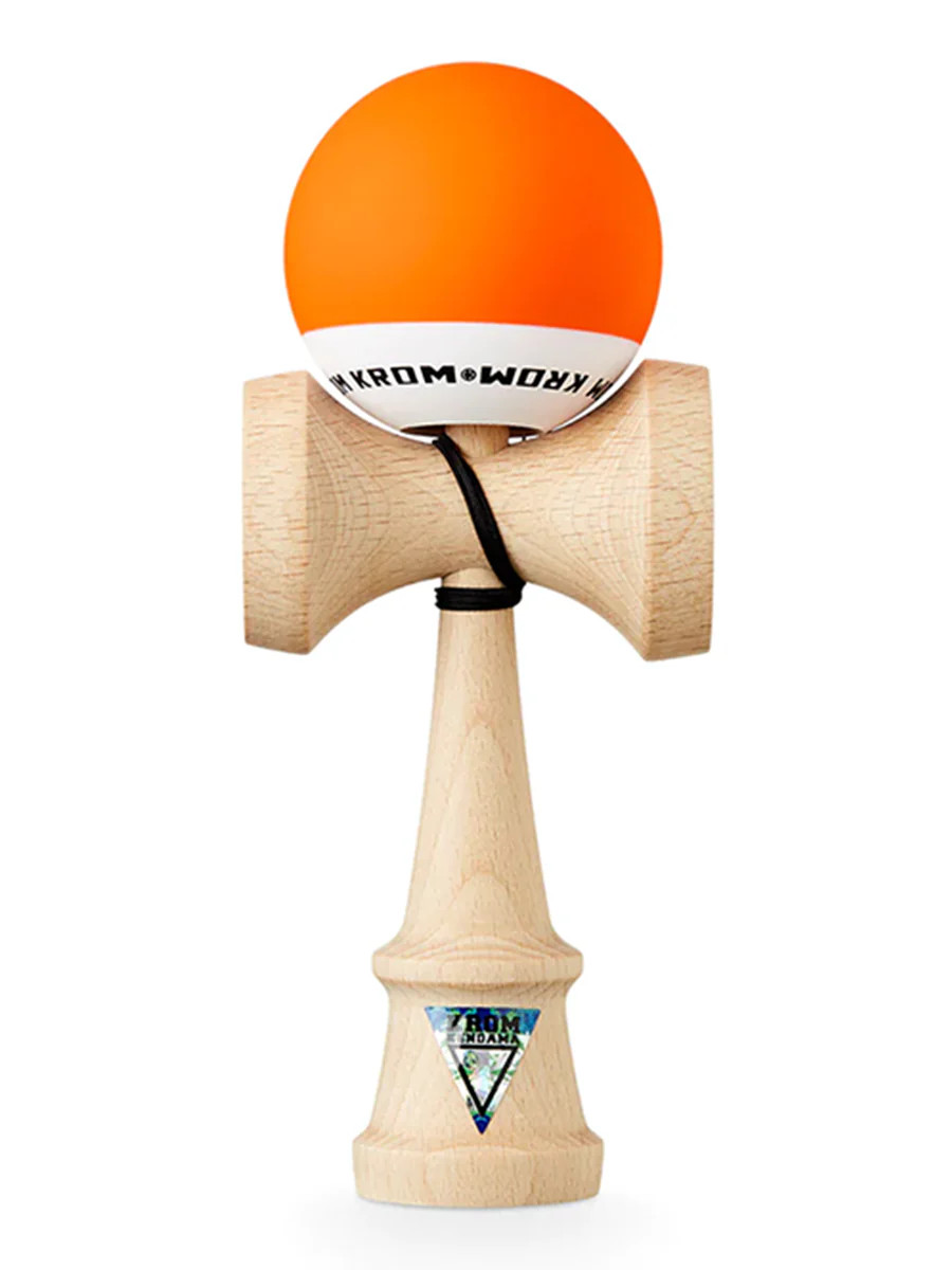 Krom Pop Kendama Rubber Orange – Grade A Beech Wood with Sticky