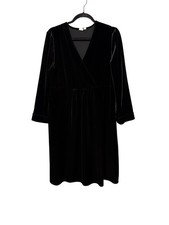 Gap Maternity Velvet Dress Size L Black Pullover V Neck