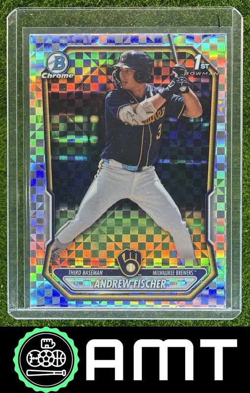 Andrew Fischer 2026 Bowman Chrome X-Fractor Brewers 1st Prospect