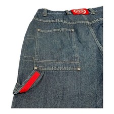 Ecko Shorts Men 38 Denim Y2K Baggy Loose Big Logo Carpenter Hiphop Embroidered