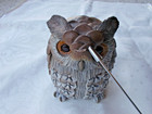 1980 Clarence Cameron 5 1/4" Horned Owl Figurine Stoneware Damaged Art Pottery — photo 3