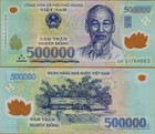 Vietnamese Dong 500K Polymer Banknote Vietnam 500000 VND Circulated