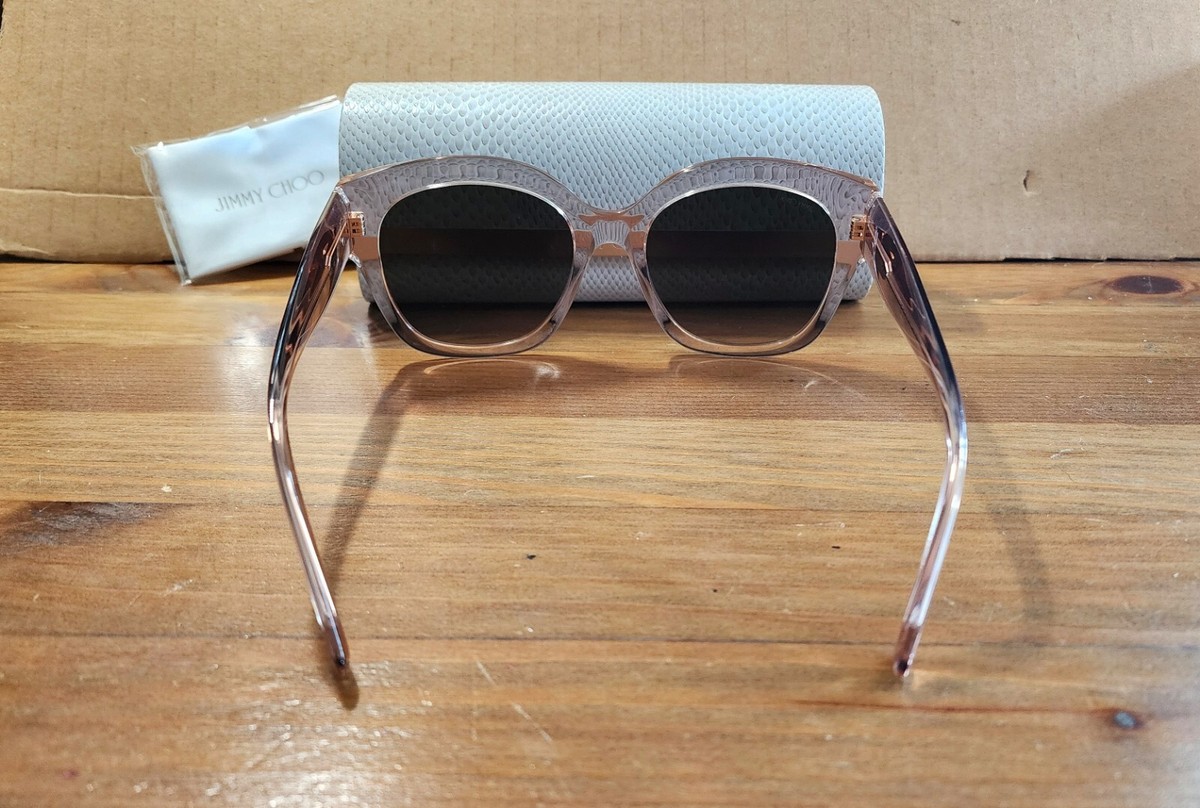 NEW Jimmy Choo Transparent Nude Sequin Sunglasses | eBay display picture 1