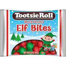 Tootsie Roll ELF BITES 3.5 oz. Candy Coated Like Green & Red Snowballs * FRESH *