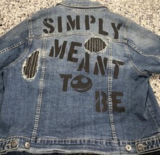 DISNEY THE NIGHTMARE BEFORE CHRISTMAS DISTRESSED DENIM JACKET Size 2
