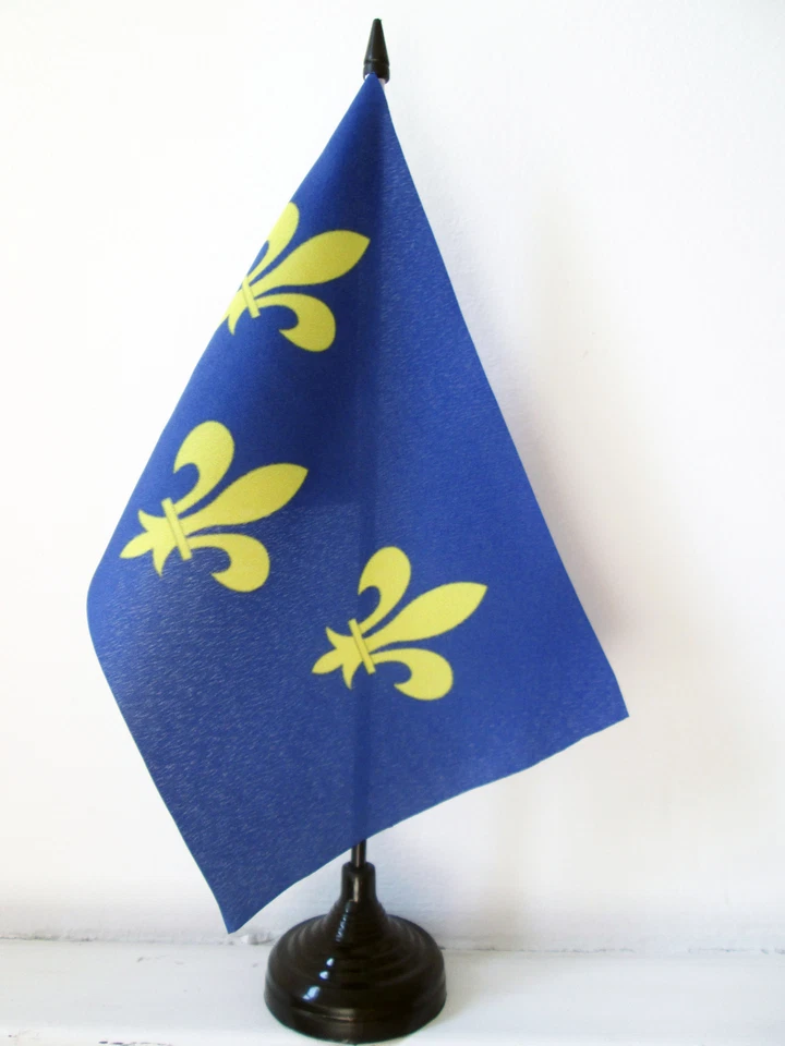 AZ FLAG DRAPEAU DE TABLE ILE-DE-FRANCE 21x14cm - PETIT DRAPEAUX 14 x 21 cm FRANCILIEN -