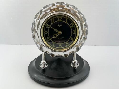 Mayak Crystal 8 days Vintage 1975 USSR Russian Art Deco Mantel Table Desk Clock - Picture 1 of 8