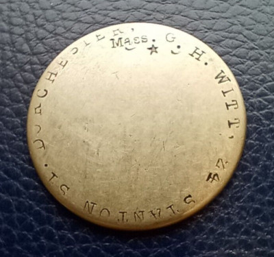 Silver Counter Stamped Coin / Token - G.H. Witt 24 Stanton St Dorchester Mass