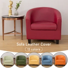 Pu Leather Tub Chair Cover Sofa Slipcover Single Armchair Waterproof Protect US