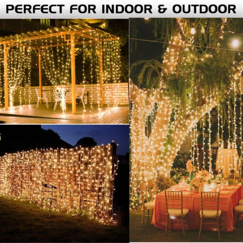 3X3M 300 Led Curtain Fairy String Lights Wedding Outdoor Christmas Garden Party
