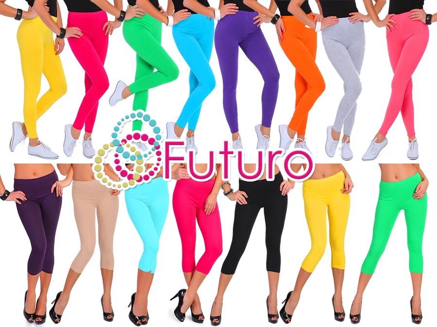 Cotton Leggings Various Lengths Full Length, Cropped 3/4 Casual Fitness Pants - Image 1 of 1