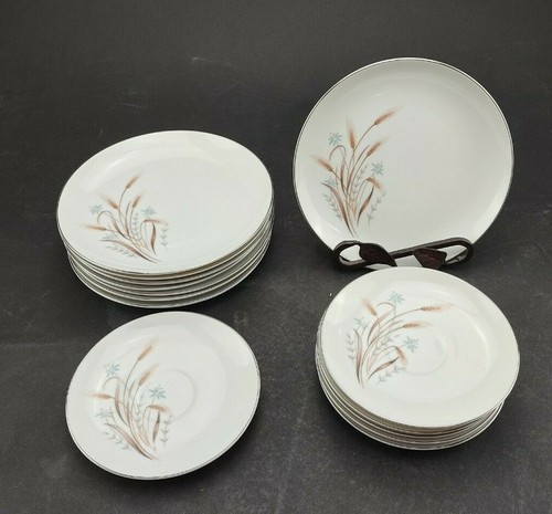 Norcrest Herbstbrise Weizenmuster feines China 43er Set gebraucht Vintage - Bild 4 von 12