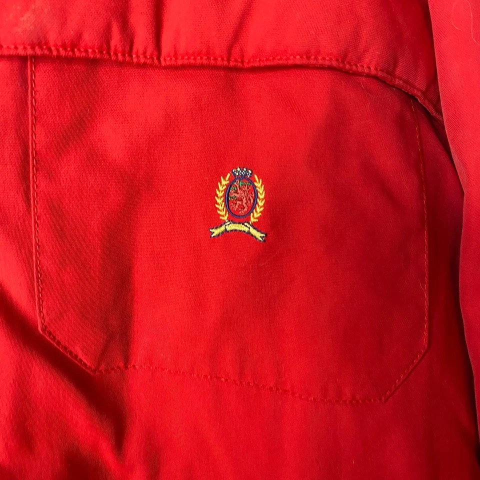 Vintage Tommy Hilfiger Jacket Men's XL Red Long Sleeve Collared Full Zip Pockets - Image 2 of 4