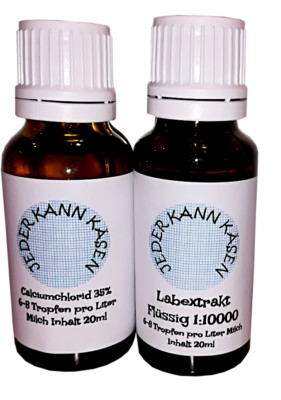 Lab + Calciumchlorid jeweils 20ml für die Herstellung von Käse - ohne Gentechnik