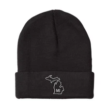 Beanies for Men Michigan State Map Mi Embroidery Winter Hats Women Skull Cap