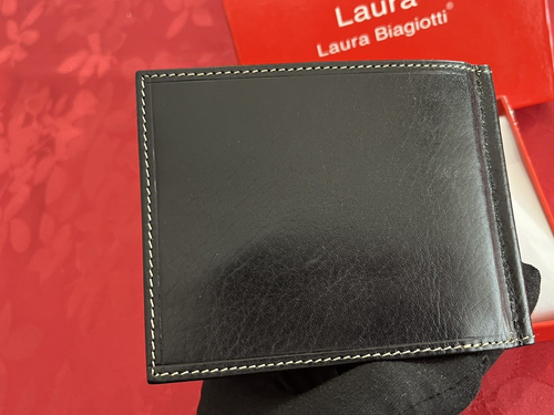 LAURA BIAGIOTTI GELDBÖRSE HERREN LEDER SCHWARZ KREDITKARTEN + GELDSCHEINHALTER - Bild 6 von 7