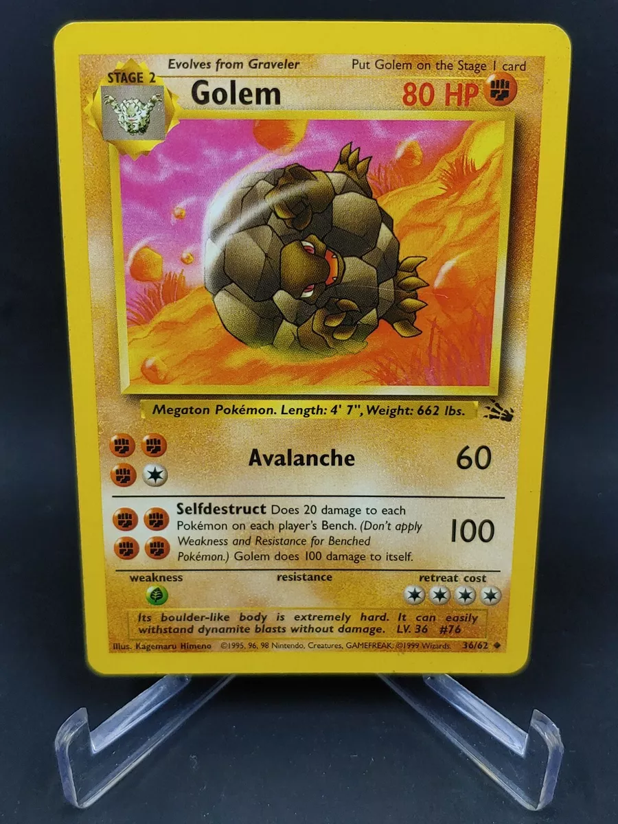Pokemon Fossil Golem 36/62 Non-Holo LP