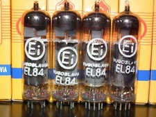 EL84 6BQ5 Tungsram Hungary - NOS platinum matched quad from 70s NOS NIB EI Boxes