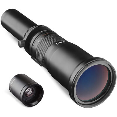 Opteka 650-2600mm f/8 Telephoto Zoom Lens for Canon EF EOS T8i T7i T7s T7 T6i T6