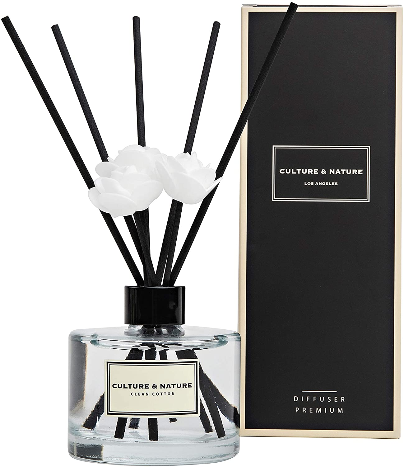 Reed Diffuser 6.7Oz (200Ml) Clean Cotton Scented Reed Diffuser Set-image