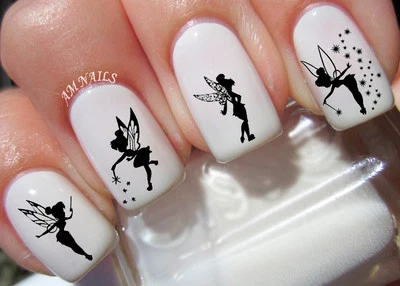 "HANDMADE" Tinkerbell Fairy Nail Art Stickers Transfers Decals Set of 40 - A1216
