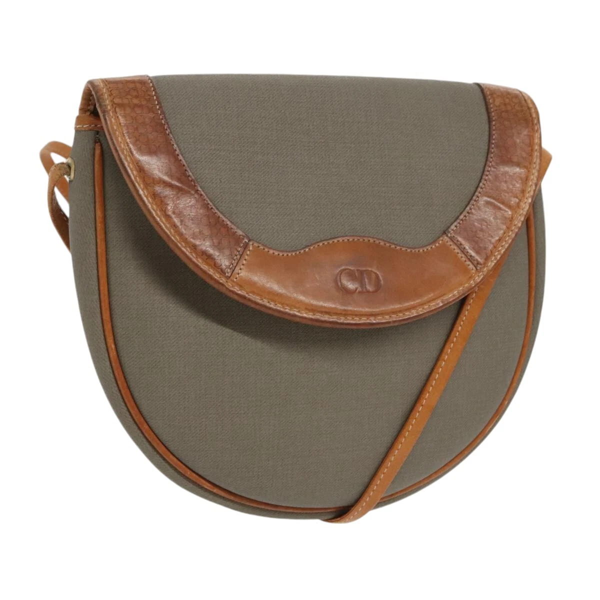 Sac bandoulière Christian Dior cuir PVC gris authentique ar12862