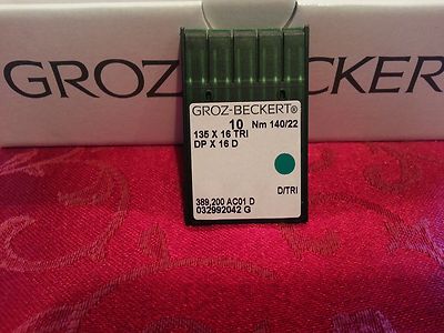 Groz-Beckert Sewing Needles 135x16 DPx16 Sz 140/22 22 TRI D Consew, Juki