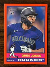 2025 Topps Heritage Greg Jones Colorado Rockies Base RC Red Border Parallel #392