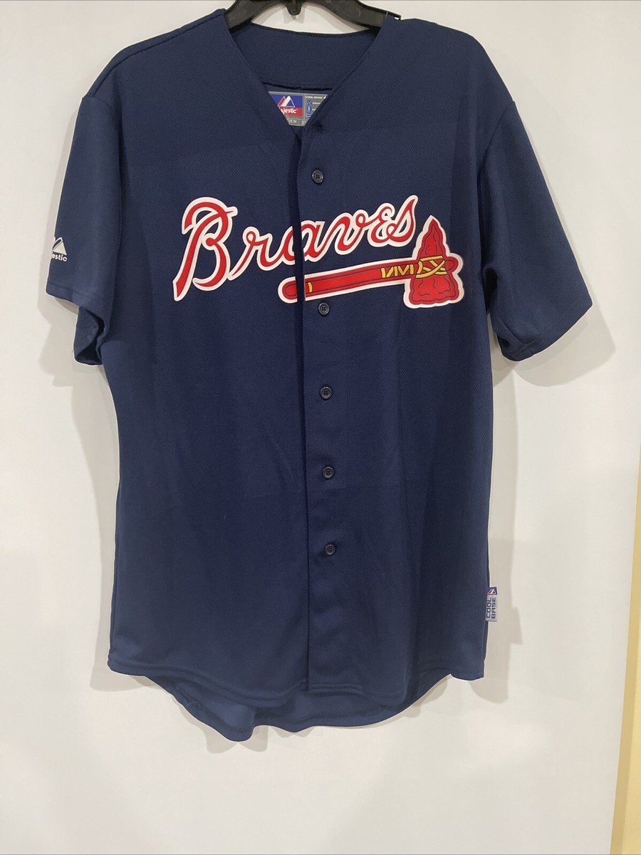 Vintage Atlanta Braves MLB Baseball Jersey #5 Majestic Blue Size Medium