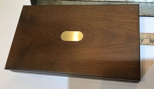 Vintage Alcraft 1970's American Walnut Wooden Desk Valet Hinged Box New in Box - Picture 11 of 12
