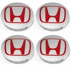 4pc Honda Center Cap Silver Red 69MM/2.72" for CIVIC ELEMENT ODYSSEY PILOT OEM