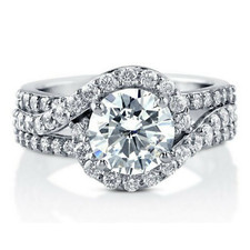 Sterling Silver AAAA Cubic Zirconia Round Halo Ring