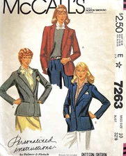 1980's McCall's Misses' Jacket by Palmer & Pletsch Pattern 7263 Size 10 UNCUT