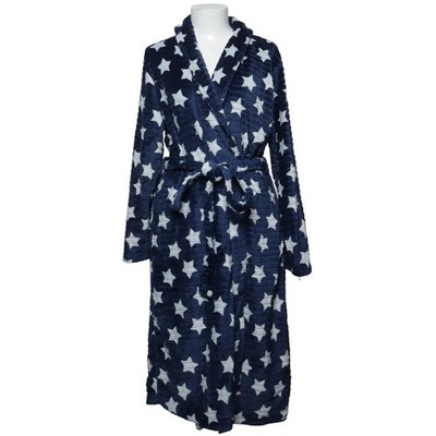 Camille, Bademantel, Größe: 38/40, Blau/Weiß, Polyester, Sonstiges, Fleece #xTN