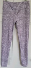 Kyodan Womens Pull On Leggings Size Large Lavender Animal Print Yoga Athletic