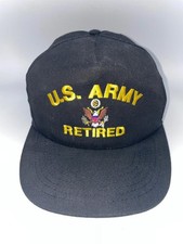 U.S. Army Retired Eagle Baseball Cap HatAdjustable Black Embroidered Made in USA