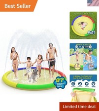 87'' Extra Large Rainbow Splash Pad - Non-Slip Outdoor Fun for Kids Pets