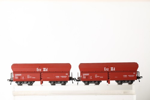 Fleischmann H0 2 Selbstentladewagen Erz IIId  Fad 167  DB 676 3 532-4  (355152) | Condition: Gebraucht