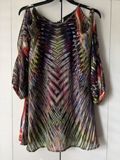 ASOS Multicolor Chevron Print Cold-Shoulder Women’s Dress - Size 8