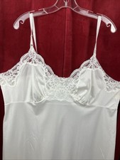 50 B vintage White Nylon Slip Lace Sissy Pinup