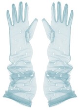 Women's 21'' Tulle Long Wedding Bridal Elbow Length Sheer Opera Party Gloves ...